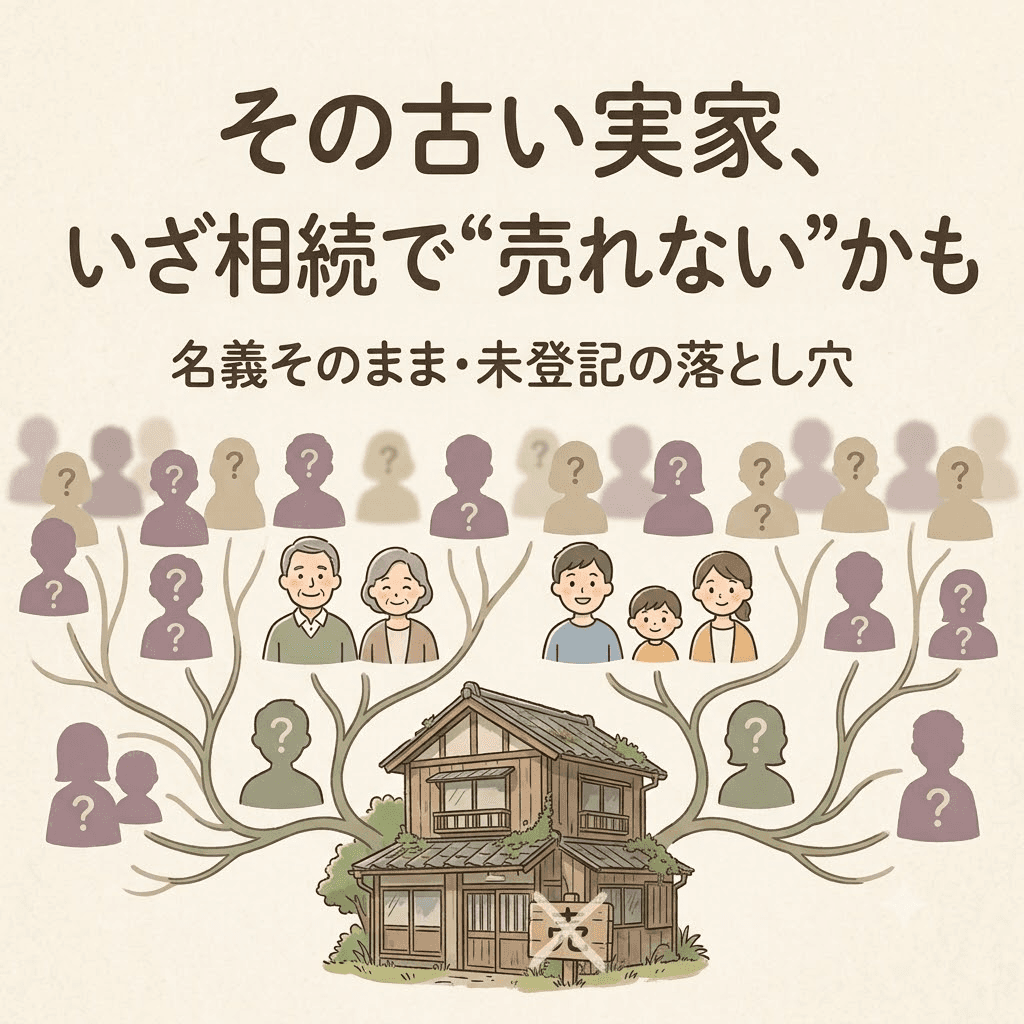 未登記・古い名義の実家を14名の相続人で売却